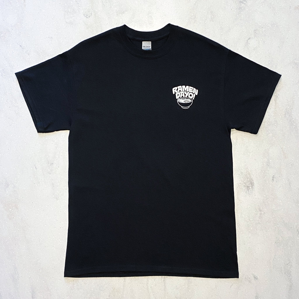 Ramen Dayo! Short Sleeve Black T-shirt - White Print